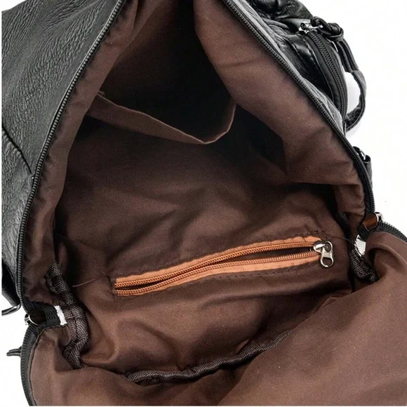 Luxe Vegan Leather Studded Mini Backpack